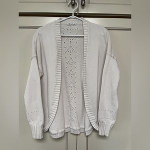 Tentree cotton Anoba open cardigan, cream, Small, EUC